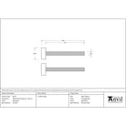 Matt Black SS (304) 100mm Bolt Fixings for T Bar (2) | From The Anvil-Pull Handles-Yester Home