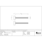 Matt Black SS (304) 100mm Bolt Fixings for T Bar (2) - Offset | From The Anvil-Pull Handles-Yester Home