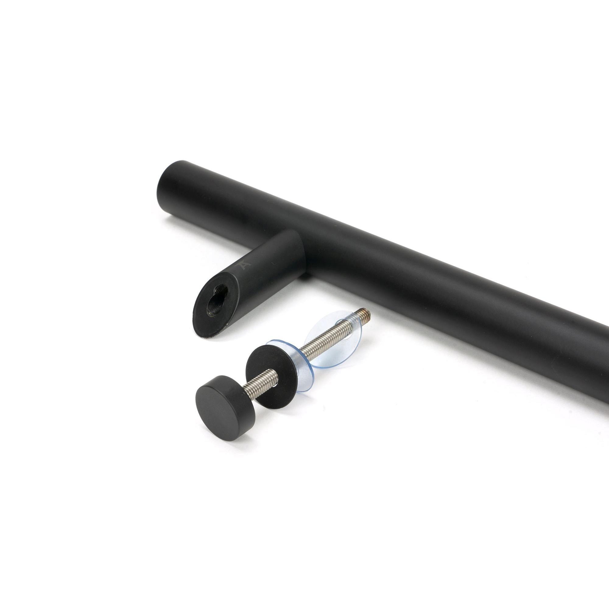 Matt Black SS (304) 100mm Bolt Fixings for T Bar (2) - Offset | From The Anvil - Door Pull Handles - From The Anvil - Yester Home