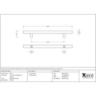 Matt Black SS (316) 1.2m T Bar Handle Bolt Fix 32mm Ø | From The Anvil - Door Pull Handles - From The Anvil - Yester Home
