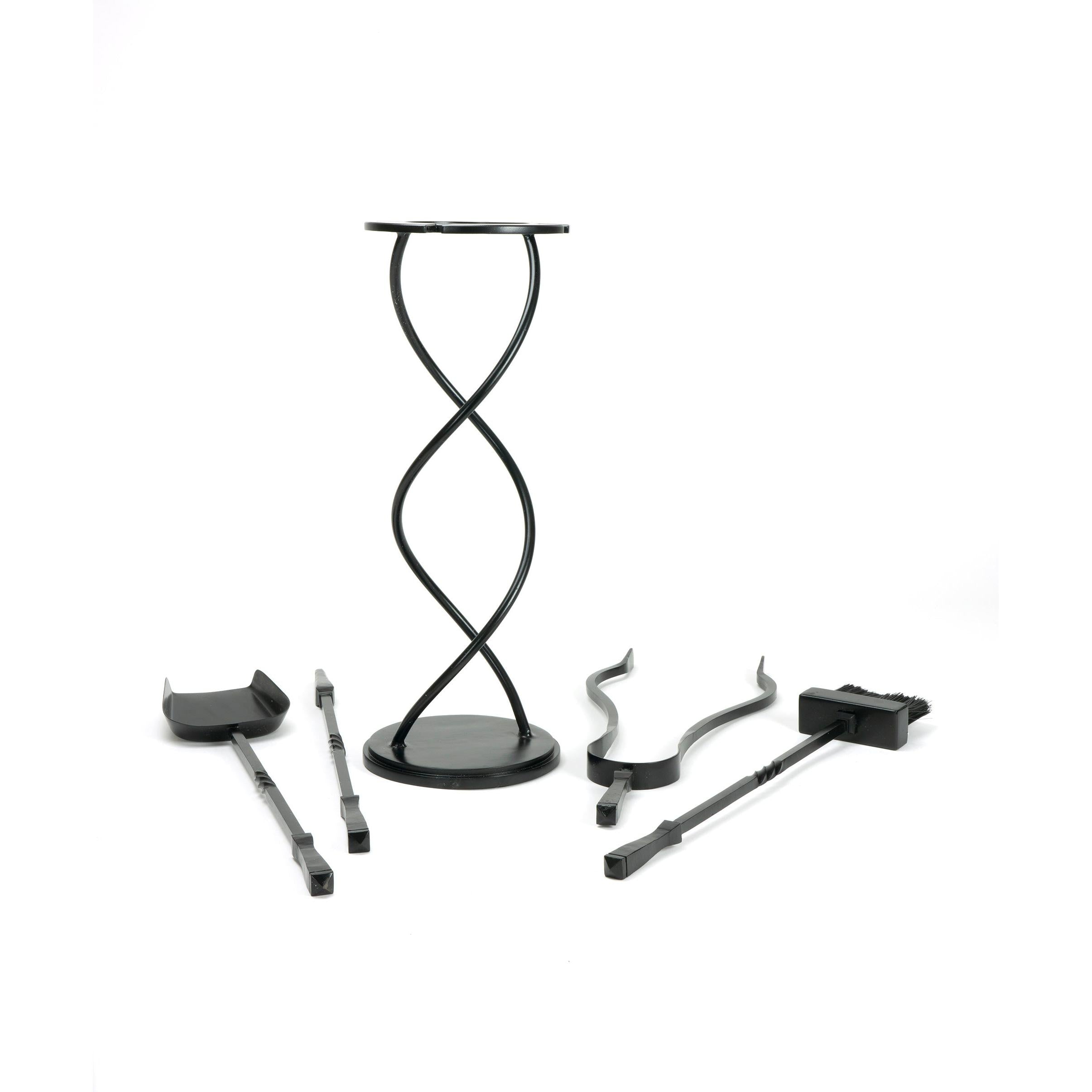 Matt Black Spiral Companion Set - Avon Tools | From The Anvil - Fire Companion Set - From The Anvil - Yester Home
