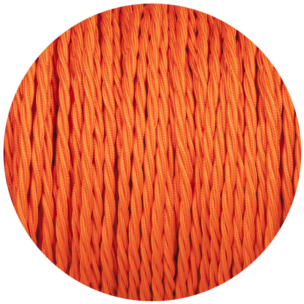 Matt Orange Twisted Fabric Braided Cable-Fabric Cable-Yester Home