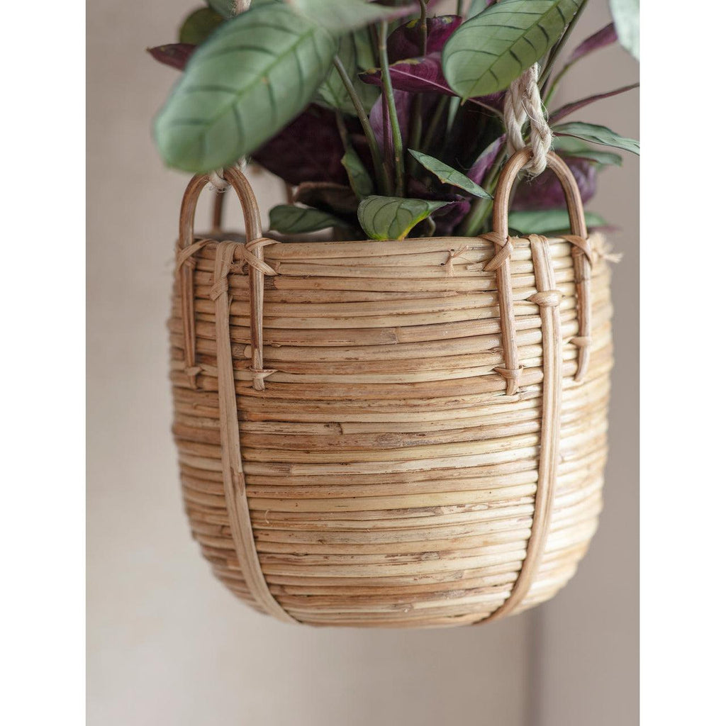 Mayfield Rattan Hanging Plant Pot-Plant Pots-Yester Home