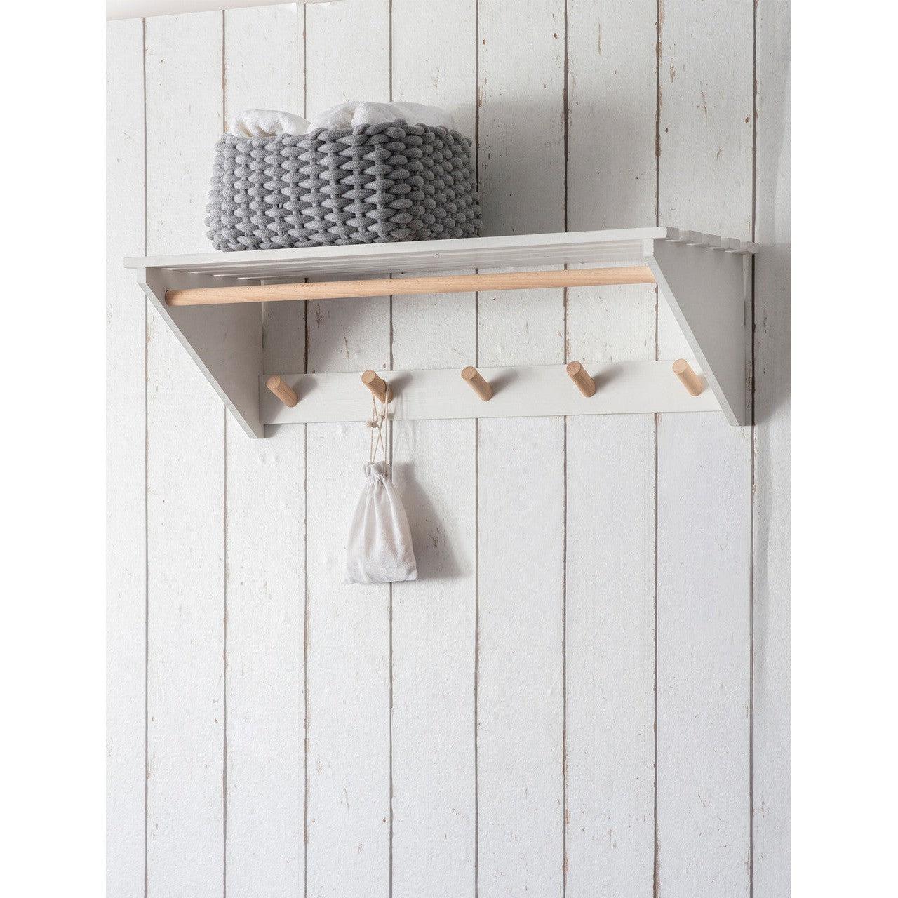 Melcombe Slatted Laundry Shelf | Lily White - Storage & Shelving - Garden Trading - Yester Home