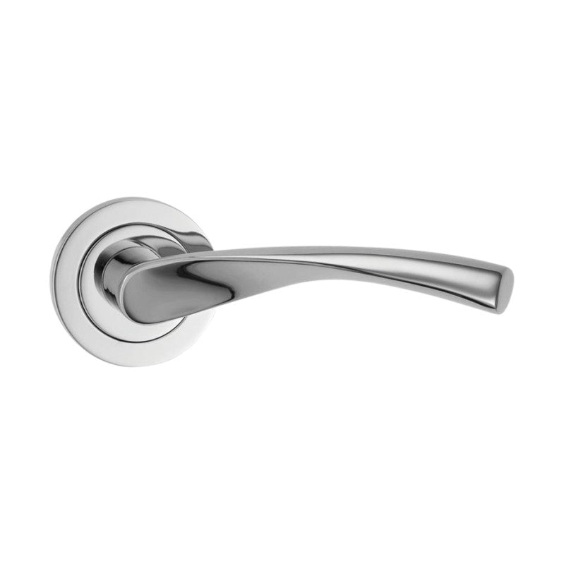 Mercury Lever Door Handle Polished Chrome-Levers on Rose-Yester Home