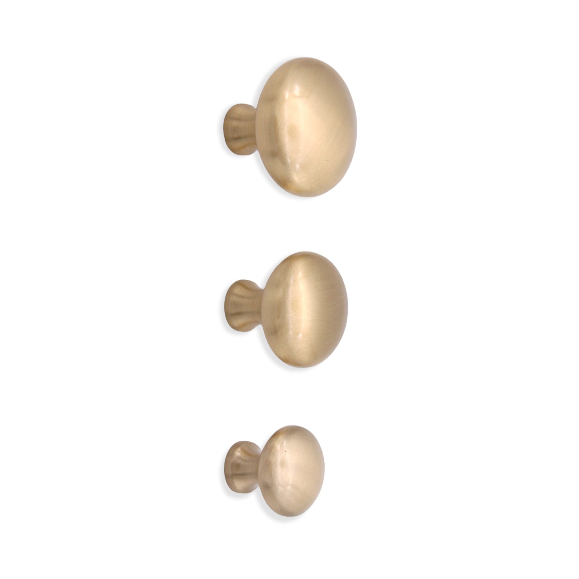 Mushroom 32mm Cupboard Knob Satin Brass-Cupboard Knobs-Yester Home