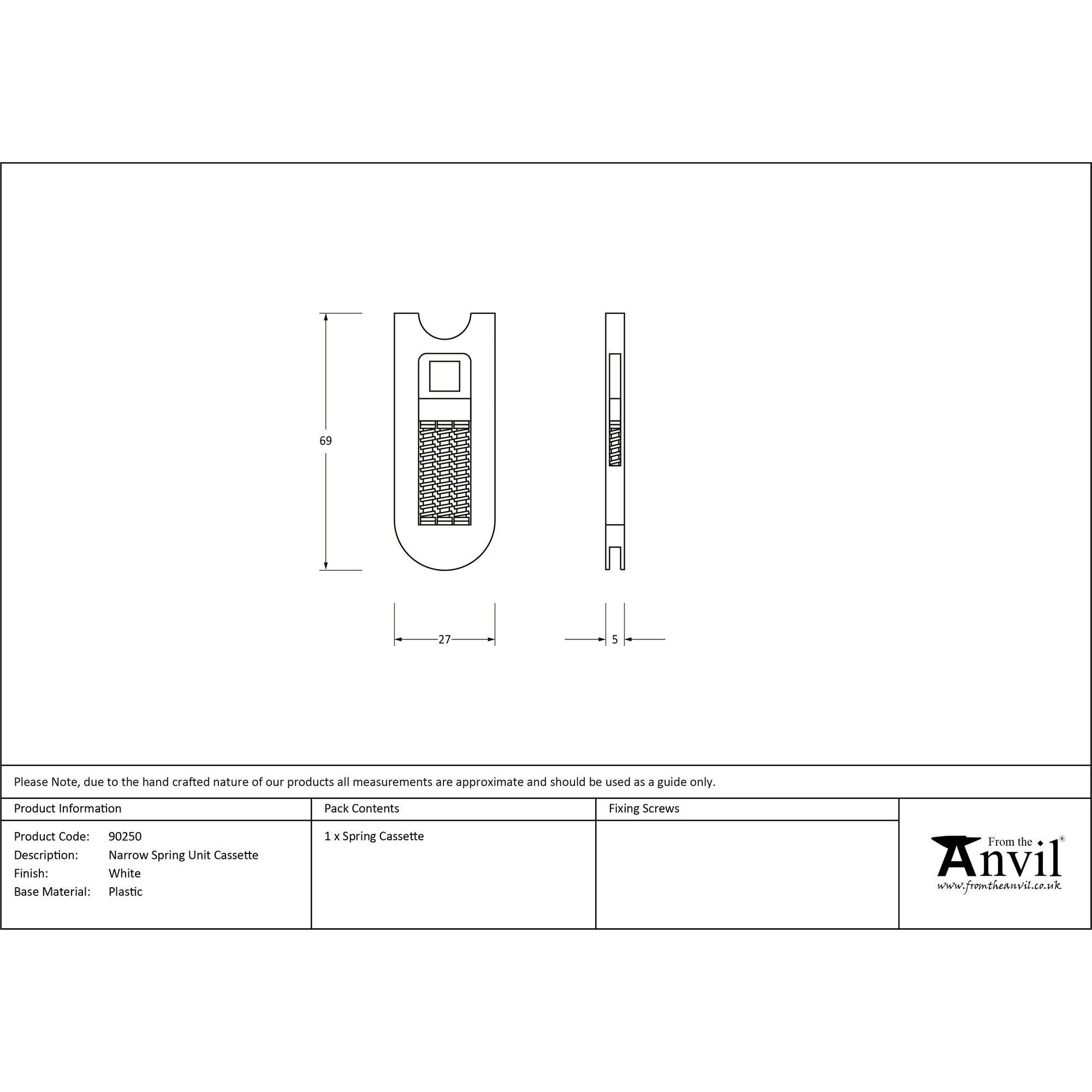 Narrow Spring Unit Cassette | From The Anvil - Accessories - From The Anvil - Yester Home
