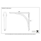 Natural Smooth 10'' x 7'' Curved Shelf Bracket | From The Anvil-9 - 10" Shelf Brackets-Yester Home