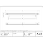 Natural Smooth 344mm Bar Pull Handle | From The Anvil - Pull Handles - From The Anvil - Yester Home