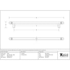 Natural Smooth 344mm Bar Pull Handle | From The Anvil-Pull Handles-Yester Home