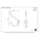 Natural Smooth 6 1/2" Hat & Coat Hook | From The Anvil-Coat Hooks-Yester Home