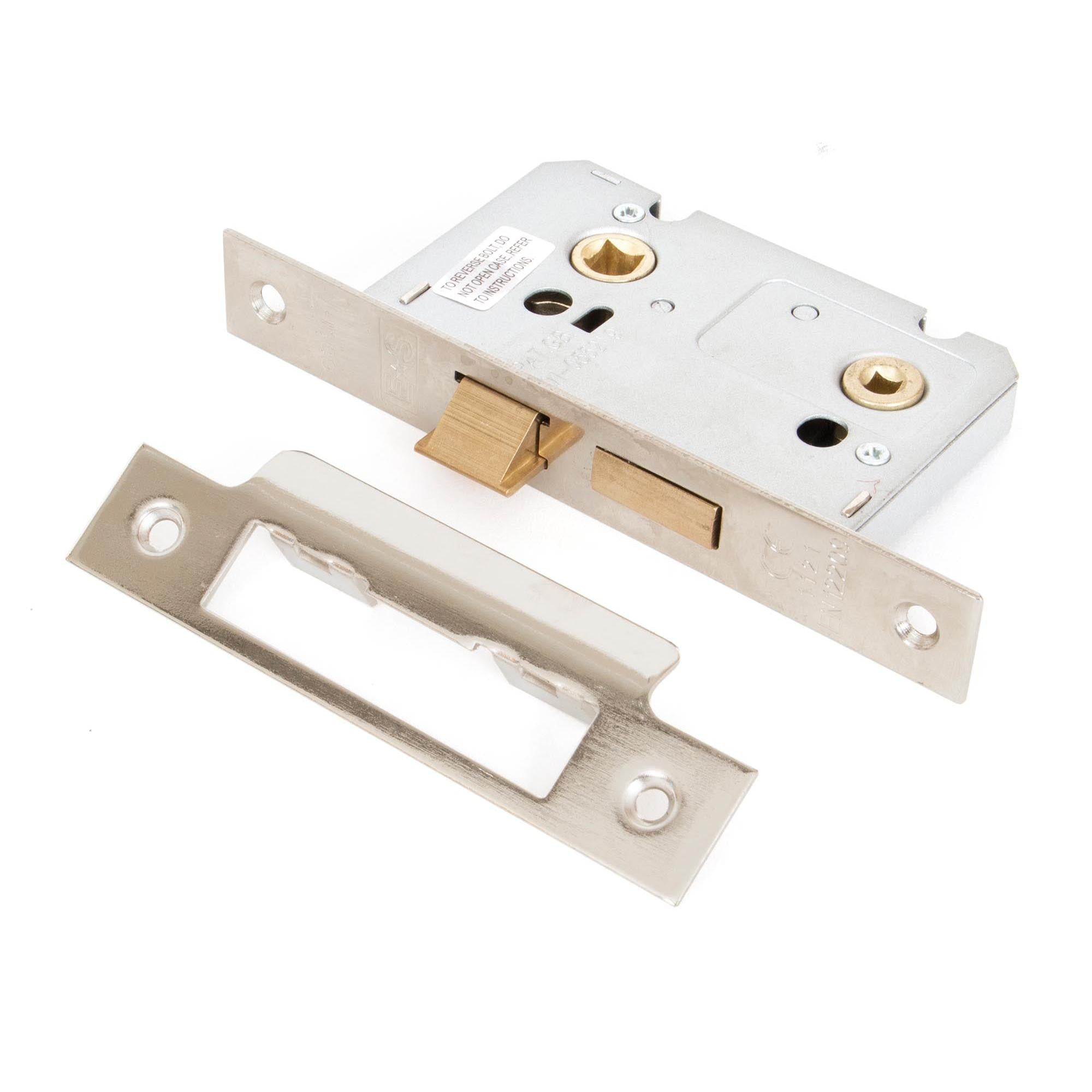 Nickel 2½" Bathroom Mortice Lock | From The Anvil - Bathroom Locks - From The Anvil - Yester Home