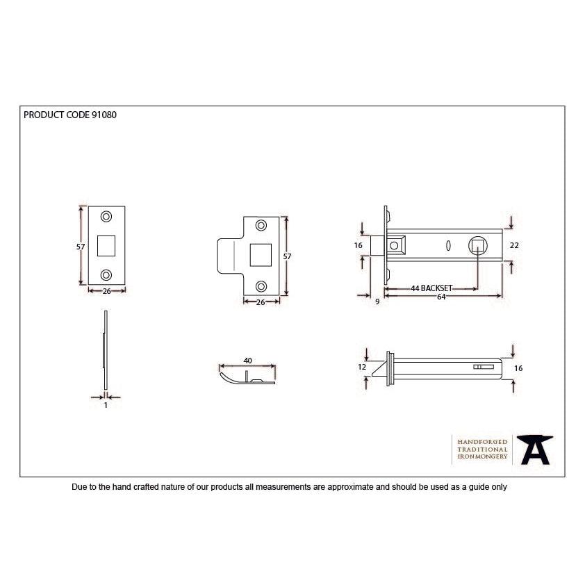 Nickel 2½" Tubular Mortice Latch | From The Anvil-Latches-Yester Home