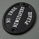 No Free Newspapers Sign - Front Door Signs - Yester Home - Yester Home