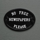No Free Newspapers Sign - Front Door Signs - Yester Home - Yester Home