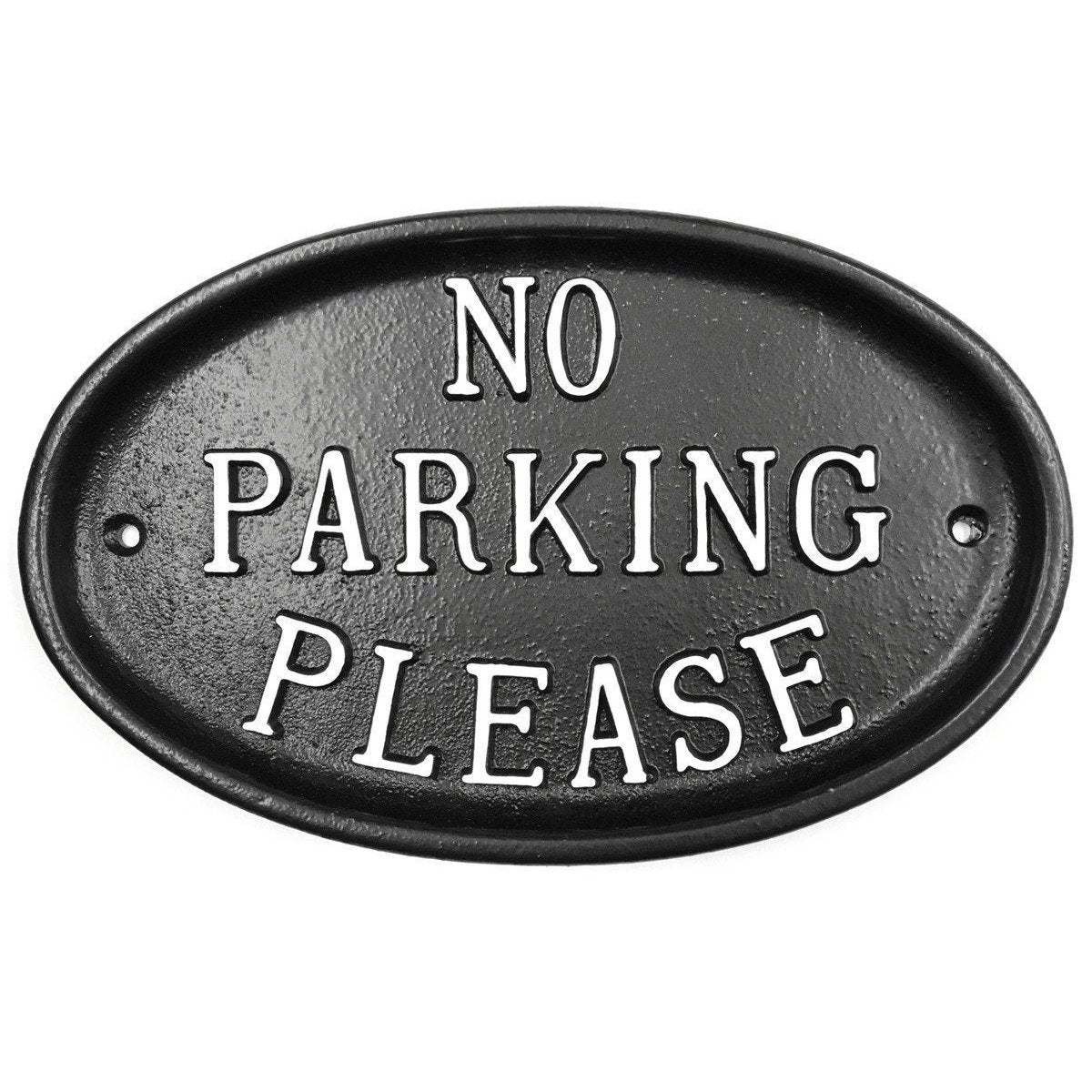 'No Parking Please' Sign Large Oval-Informative Signs-Yester Home