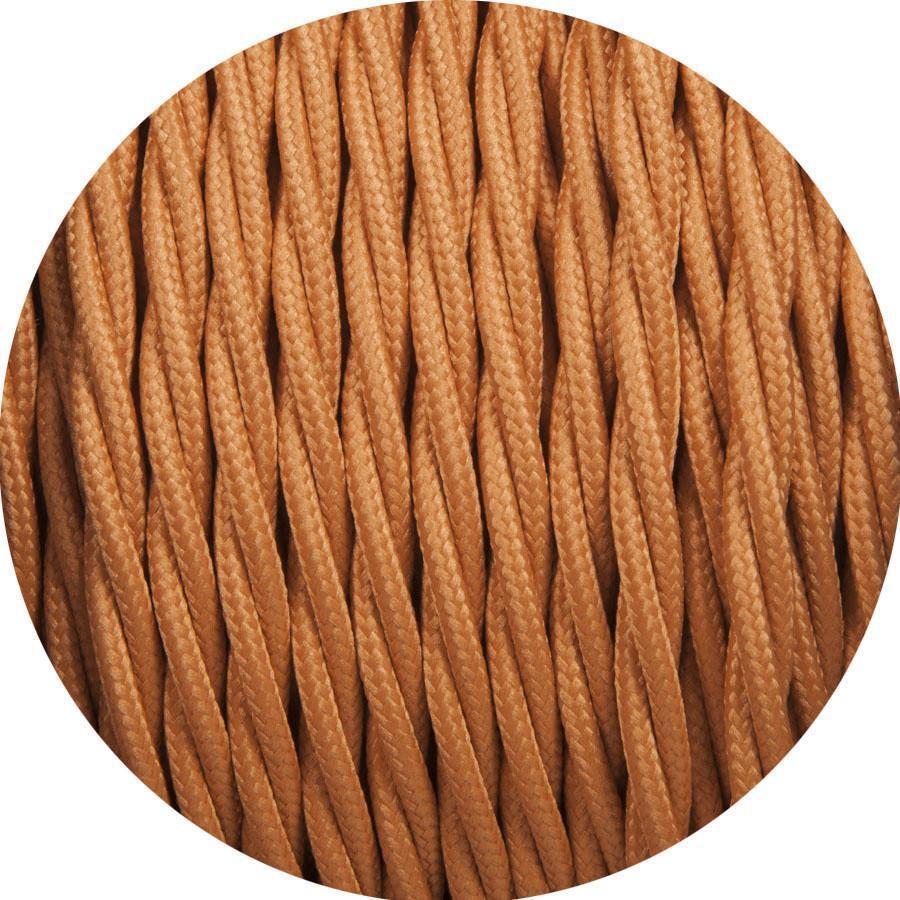 Nutmeg Rust Brown Twisted Fabric Cable-Fabric Cable-Yester Home