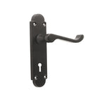 Oakley Lock Lever Handle Matt Black-Levers on Backplate-Yester Home