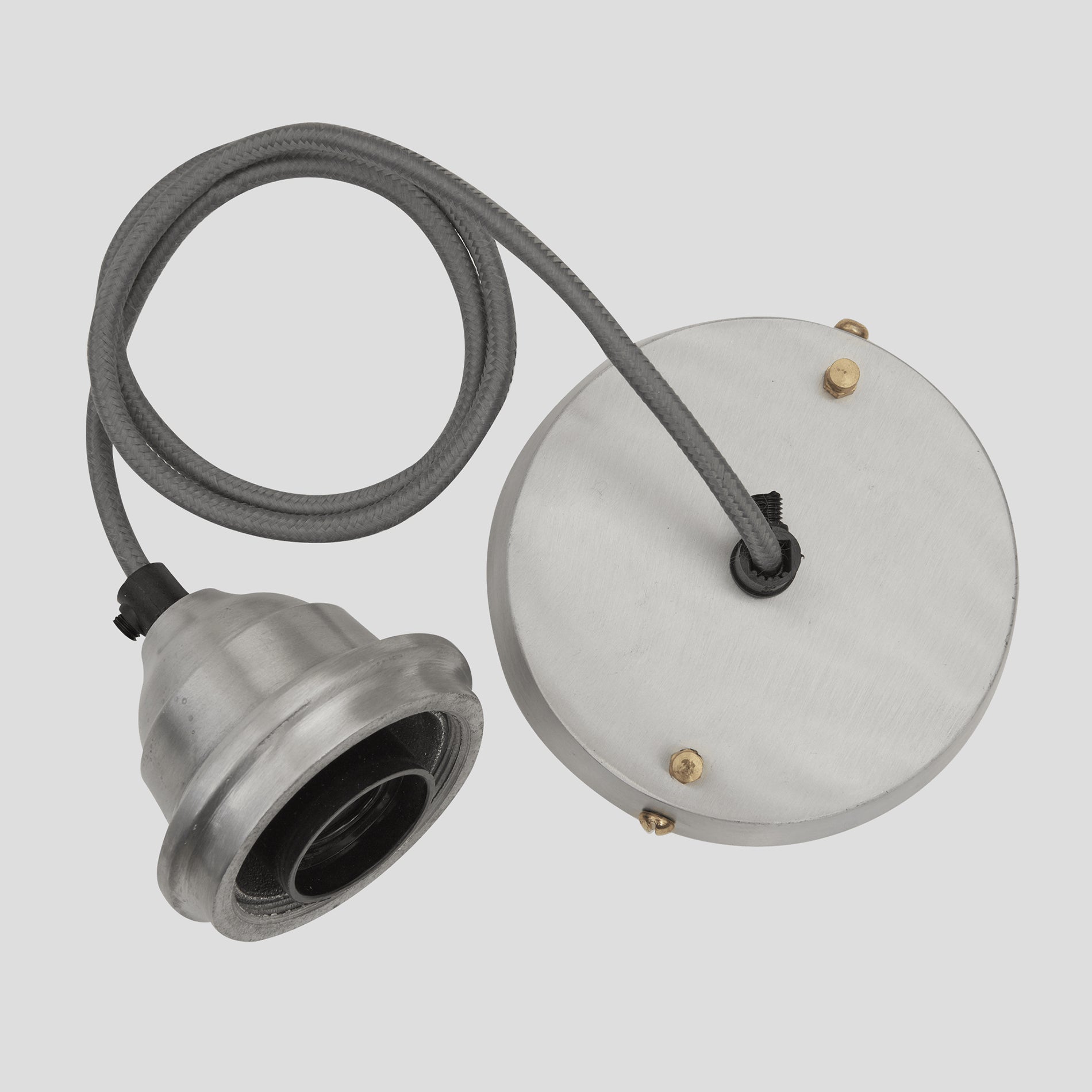 Old Factory Pendant - 12 Inch - Pewter-Ceiling Lights-Yester Home