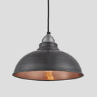Old Factory Pendant - 12 Inch - Pewter & Copper-Ceiling Lights-Yester Home