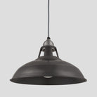 Old Factory Slotted Pendant - 15 Inch - Pewter-Ceiling Lights-Yester Home