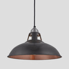 Old Factory Slotted Pendant - 15 Inch - Pewter & Copper-Ceiling Lights-Yester Home