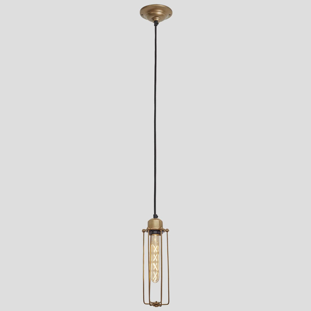 Orlando Cylinder Pendant - 3 Inch - Brass-Ceiling Lights-Yester Home