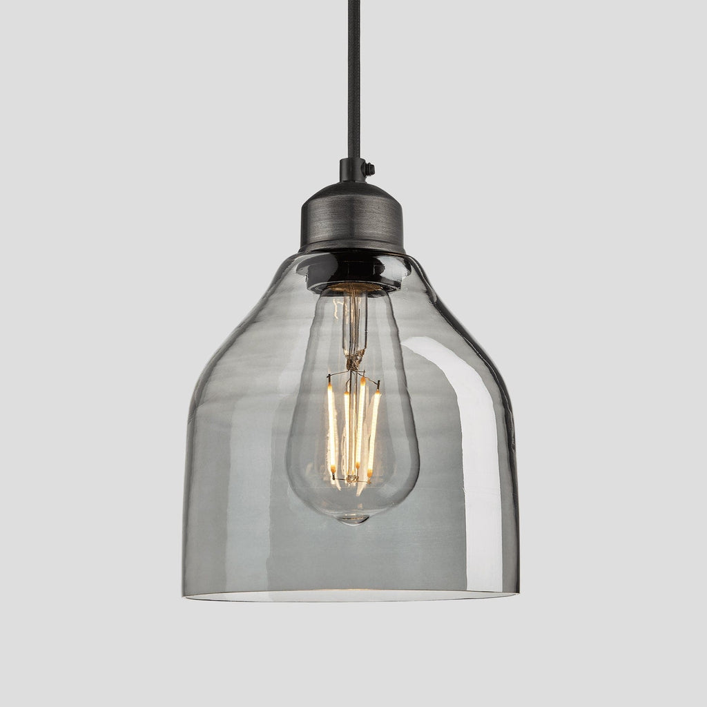 Orlando Tinted Glass Cone Pendant - 6 Inch - Smoke Grey-Ceiling Lights-Yester Home