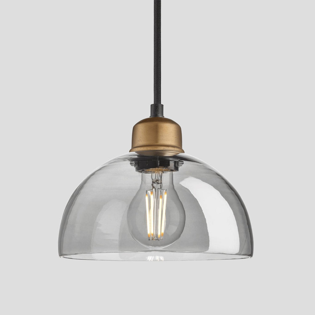 Orlando Tinted Glass Dome Pendant - 8 Inch - Smoke Grey-Ceiling Lights-Yester Home