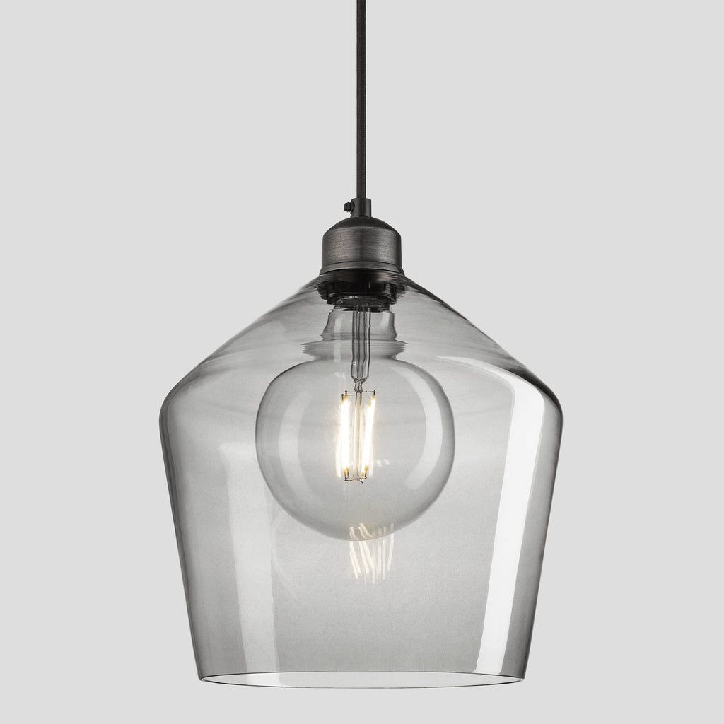 Orlando Tinted Glass Schoolhouse Pendant - 10 Inch - Smoke Grey-Ceiling Lights-Yester Home