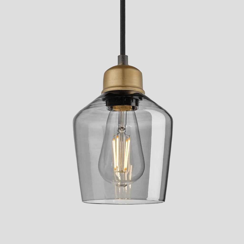 Orlando Tinted Glass Schoolhouse Pendant - 5.5 Inch - Smoke Grey-Ceiling Lights-Yester Home