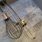 Orlando Wire Cage Pendant - 4 Inch - Brass-Ceiling Lights-Yester Home