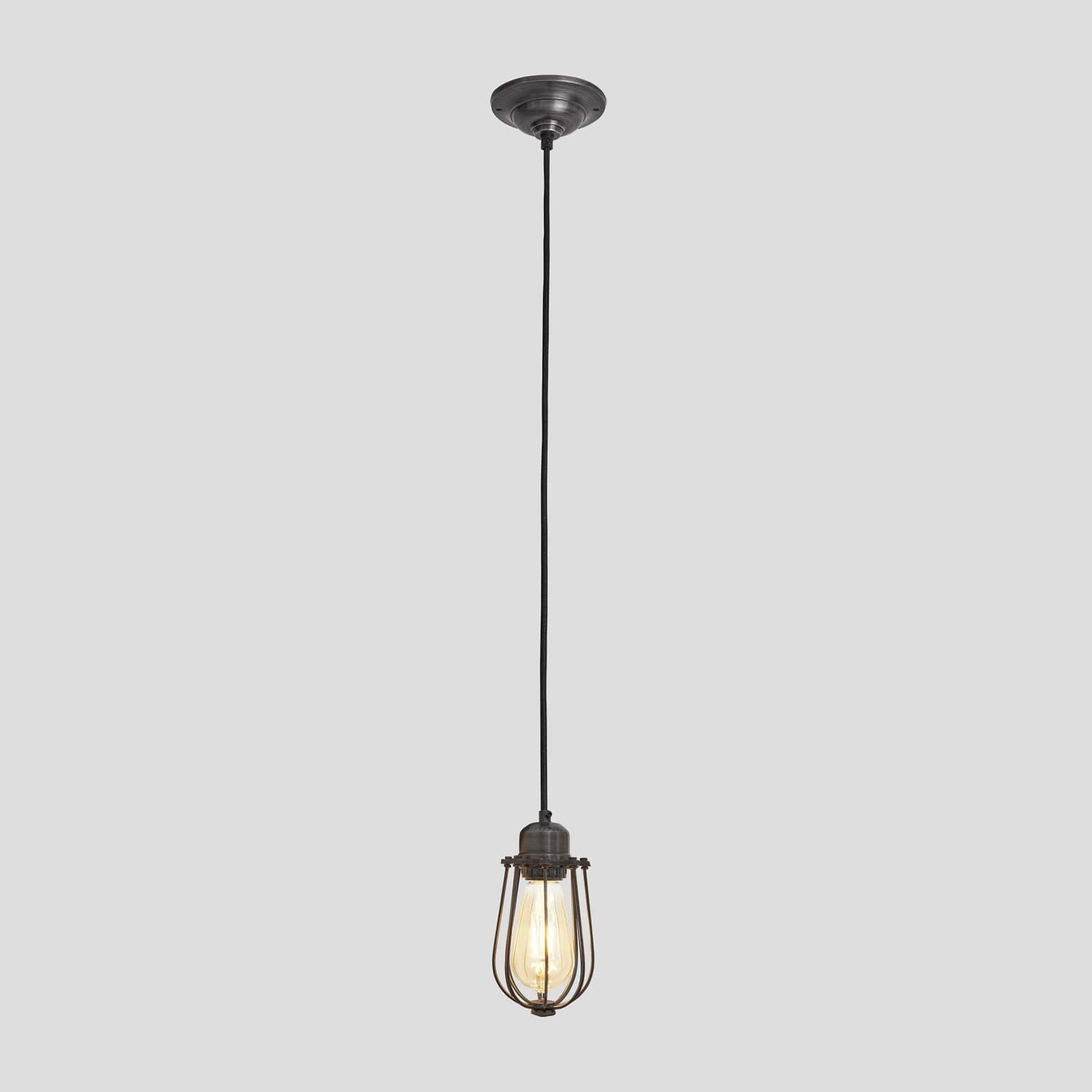 Orlando Wire Cage Pendant - 4 Inch - Pewter-Ceiling Lights-Yester Home