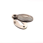 Oval Beehive Escutcheon Aged Nickel-Escutcheons-Yester Home