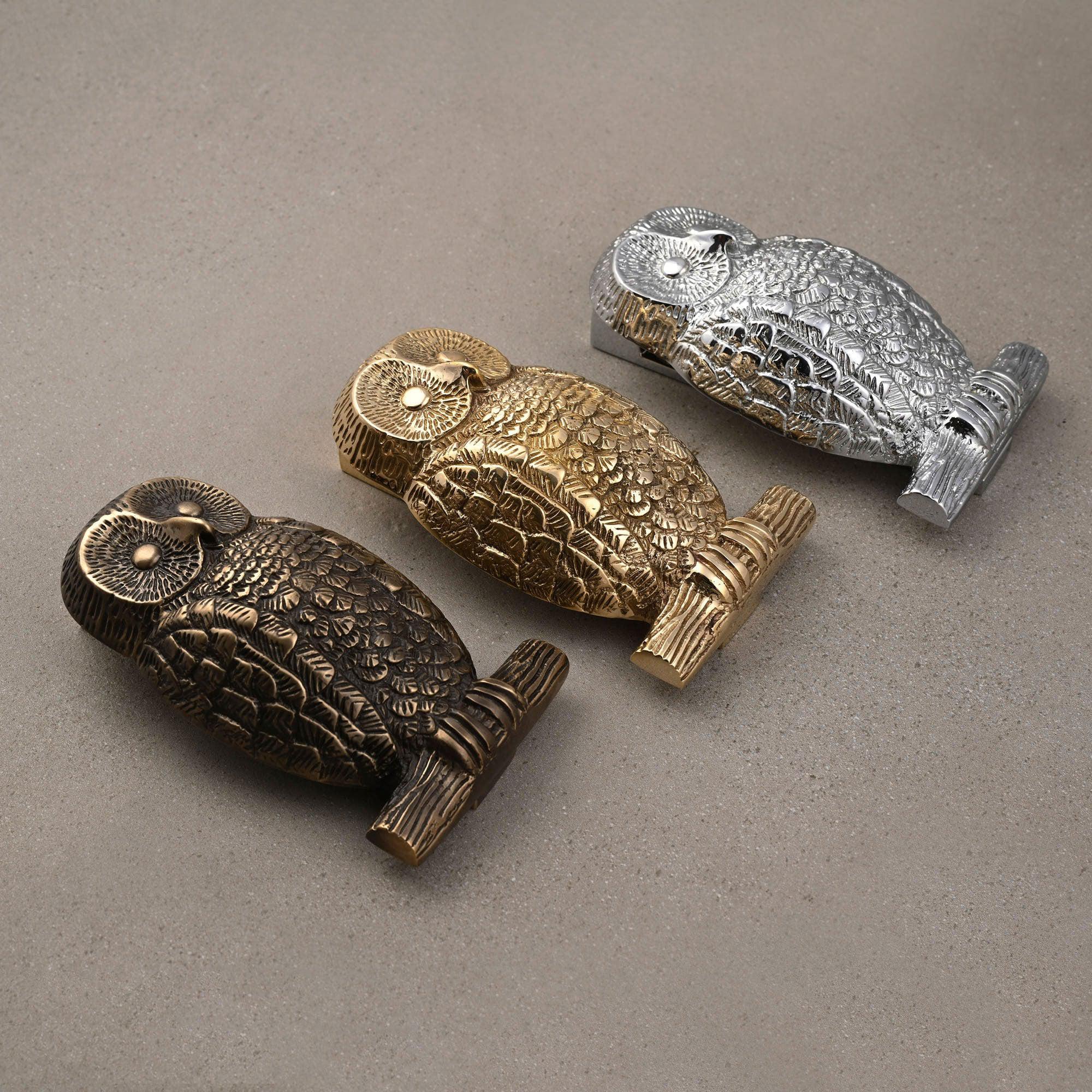 Owl Door Knocker | Solid Brass-Door Knocker-Yester Home