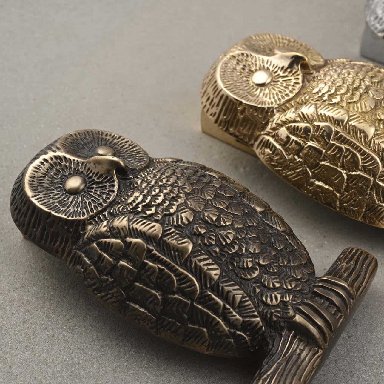 Owl Door Knocker | Solid Brass-Door Knocker-Yester Home