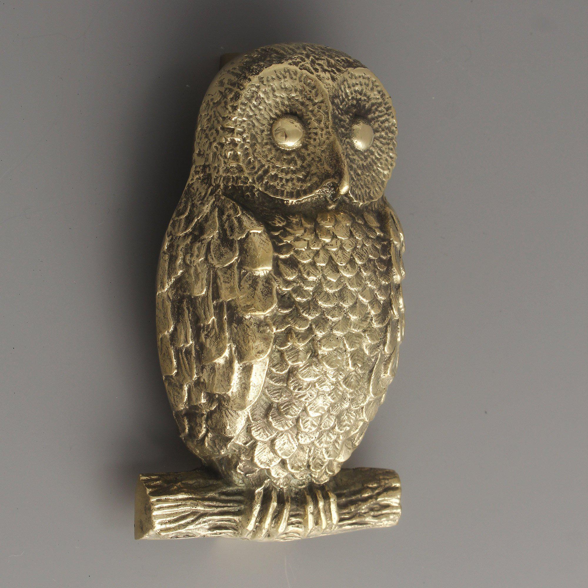 Owl Door Knocker, Solid Brass