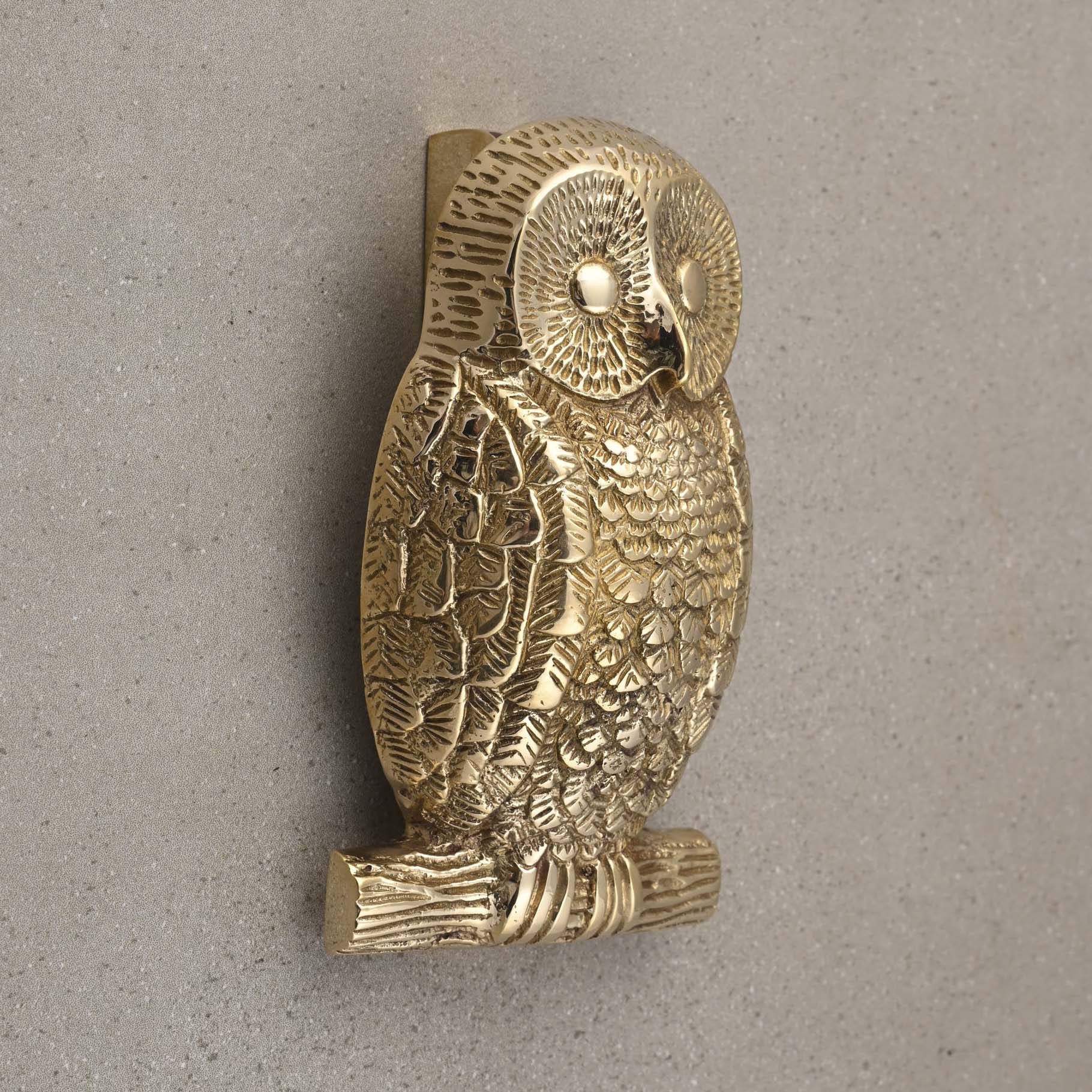 Owl Door Knocker | Solid Brass-Door Knocker-Yester Home