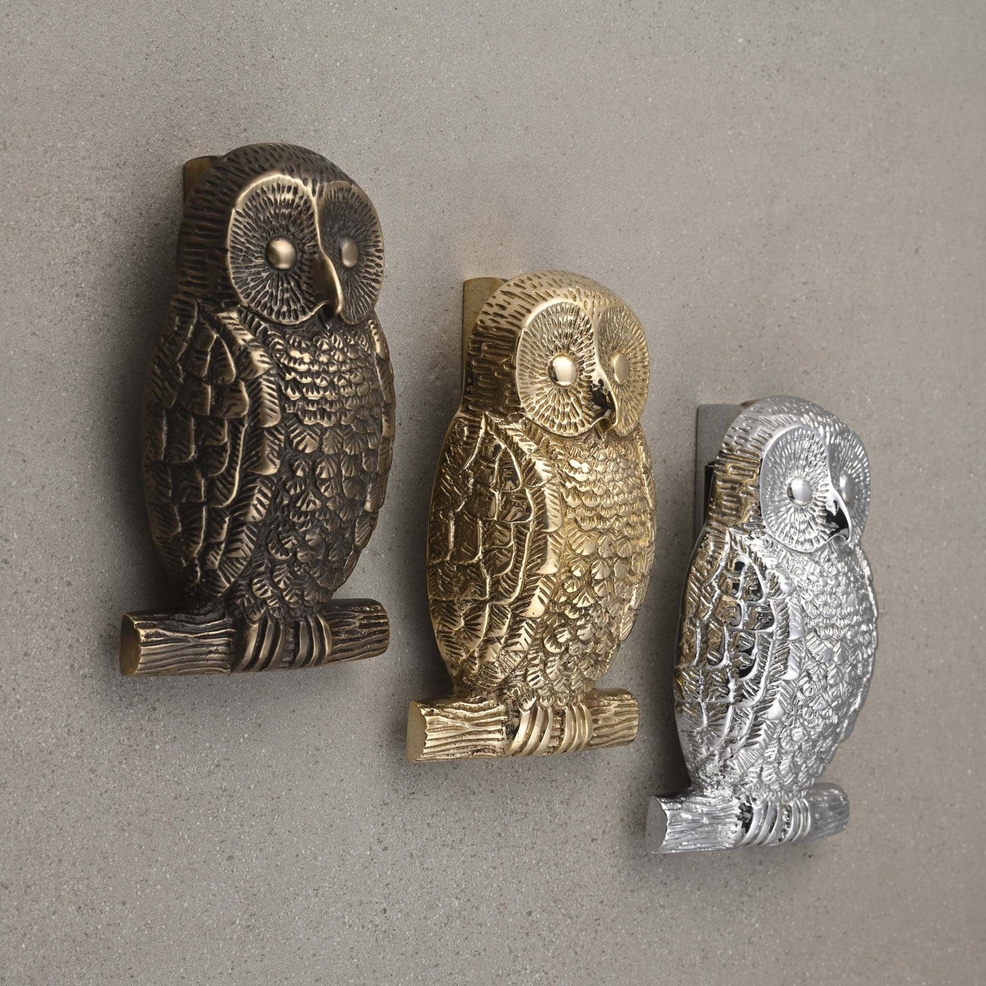 Owl Door Knocker | Solid Brass-Door Knocker-Yester Home