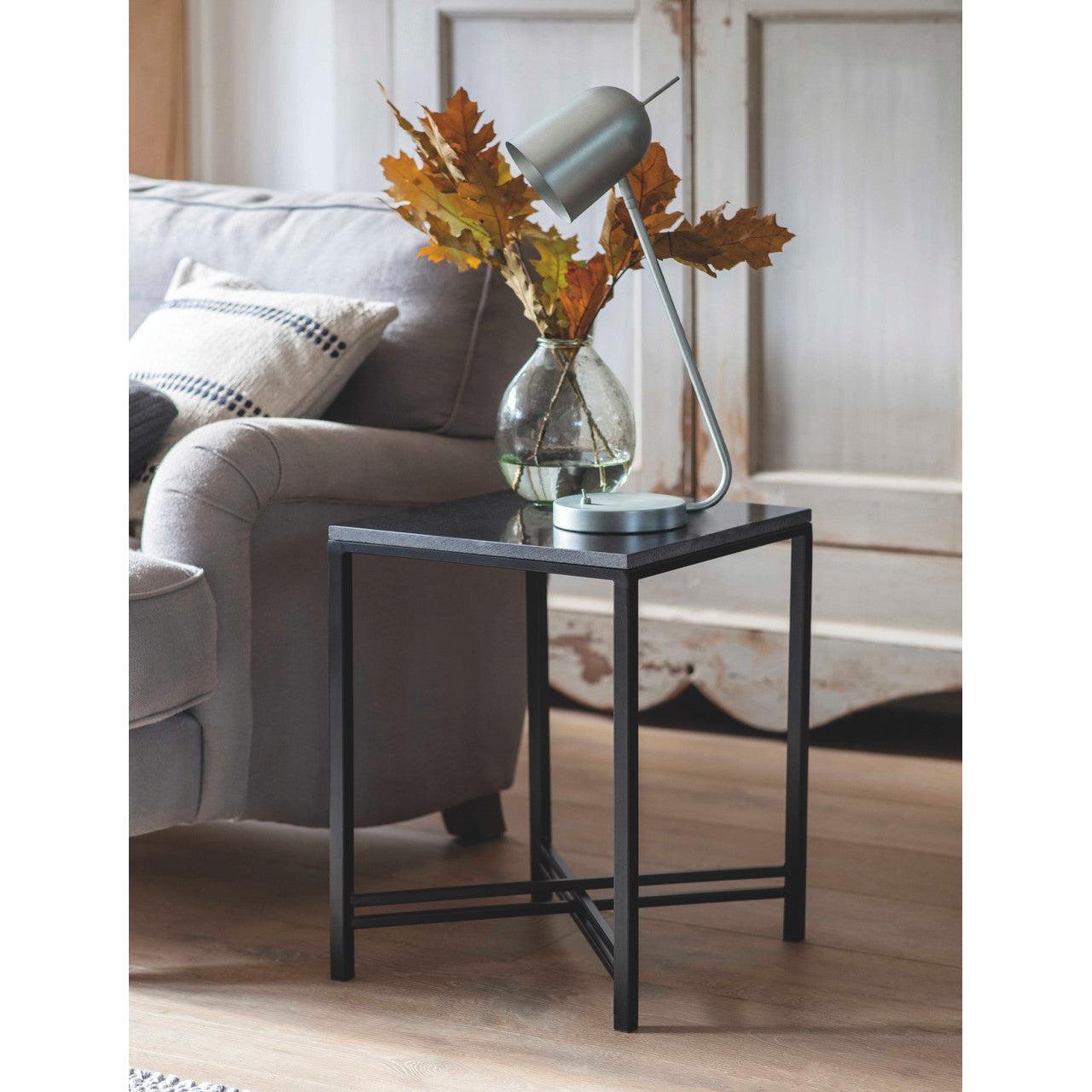 Oxford Side Table - Black Marble-Coffee & Side Tables-Yester Home