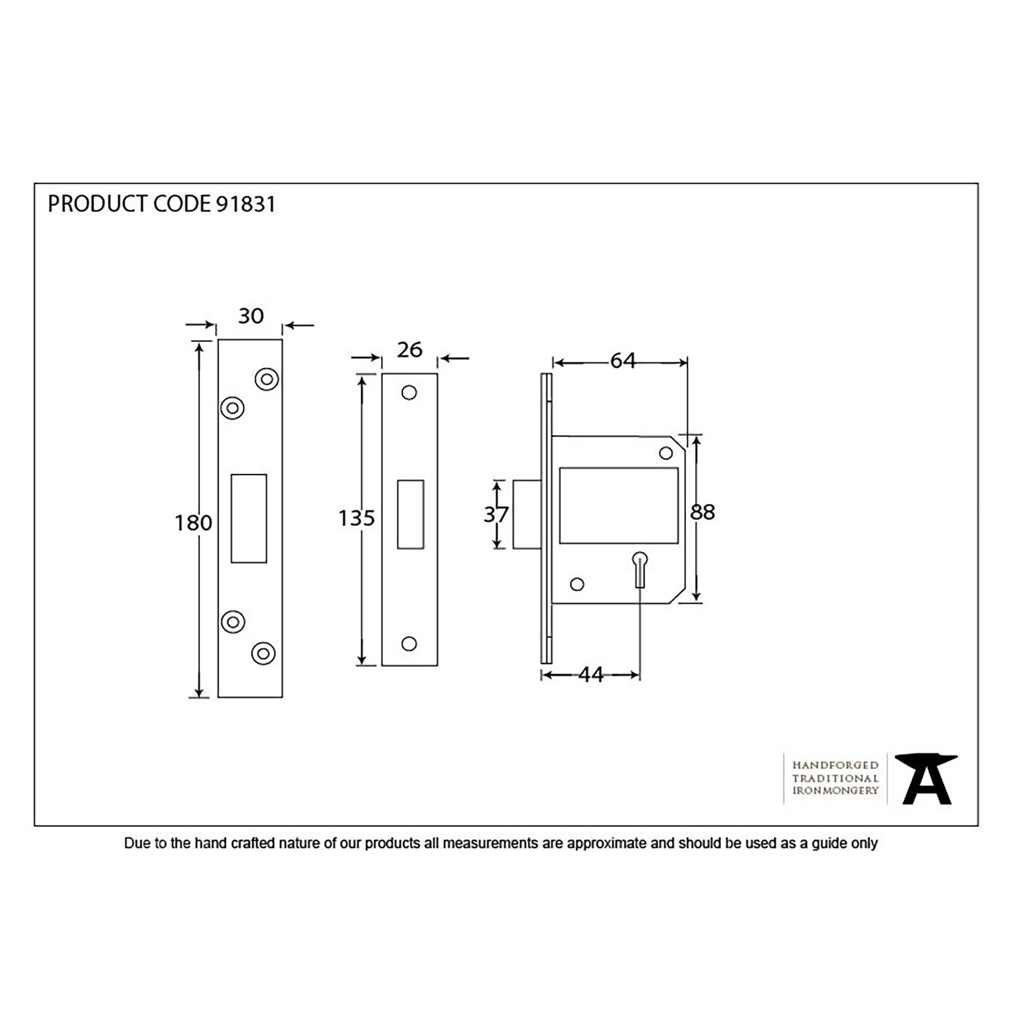 PVD 2½" 5 Lever BS Deadlock | From The Anvil - Deadlocks & Deadbolts - From The Anvil - Yester Home