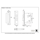 PVD 2 1/2" Heavy Duty Bathroom Mortice Lock | From The Anvil - Bathroom Locks - From The Anvil - Yester Home