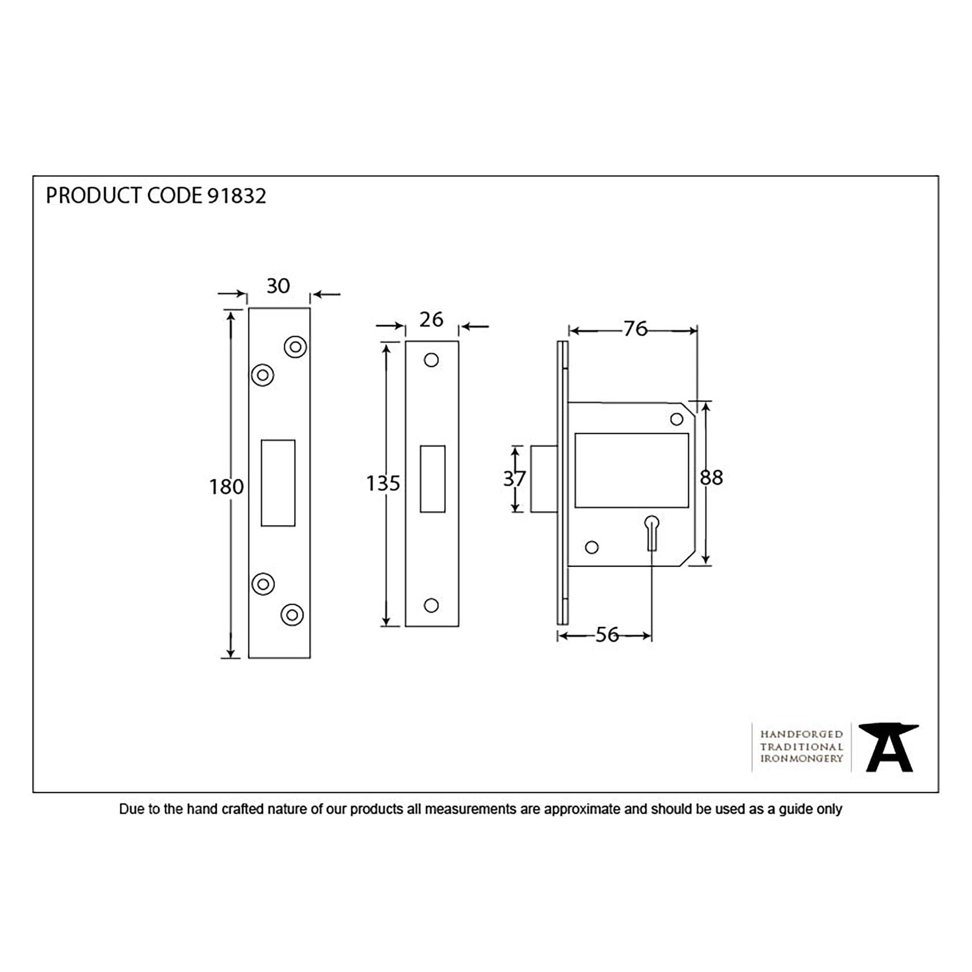 PVD 3" 5 Lever BS Deadlock | From The Anvil - Deadlocks & Deadbolts - From The Anvil - Yester Home