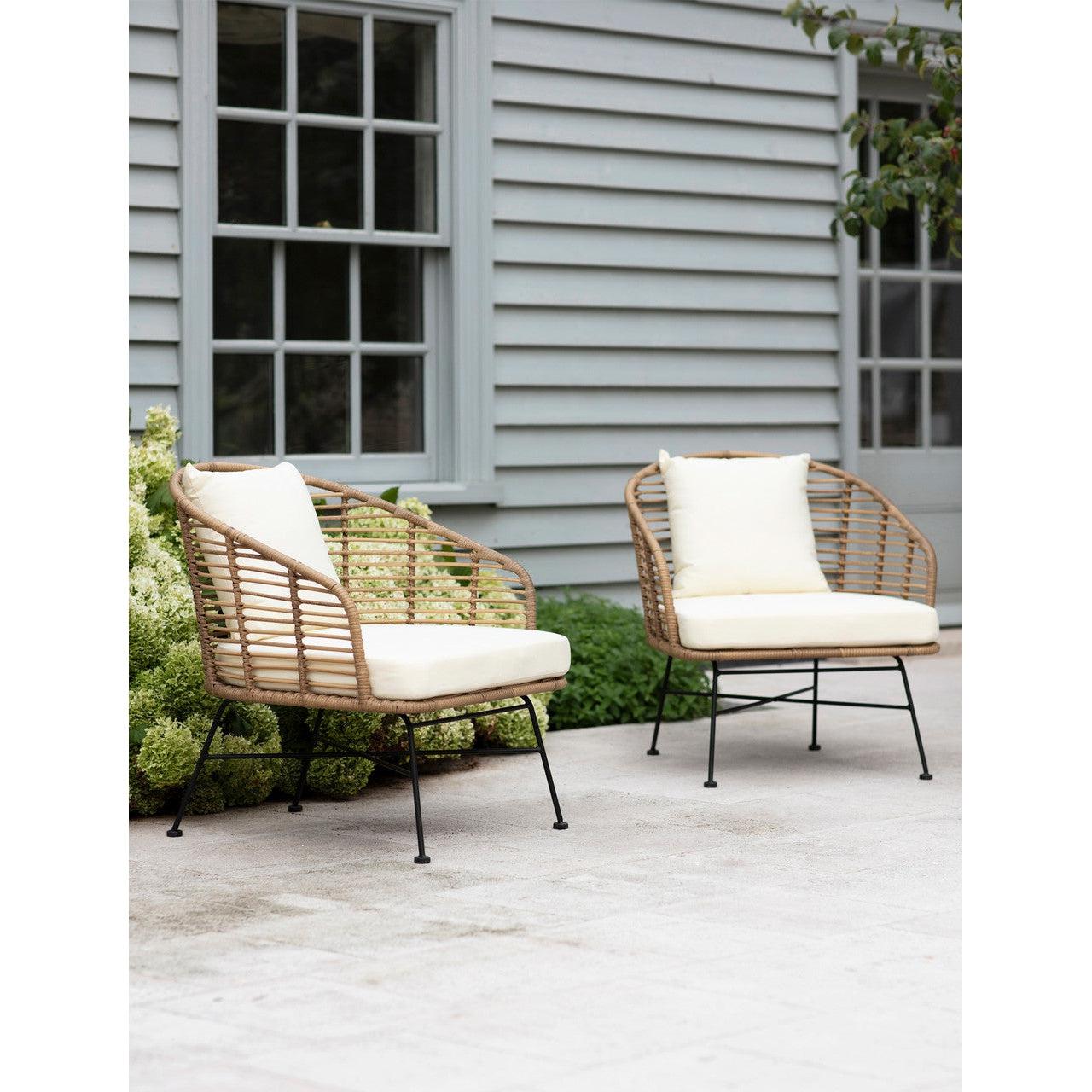 Pair of Hampstead Armchairs - PE Bamboo-Outdoor Chairs-Yester Home