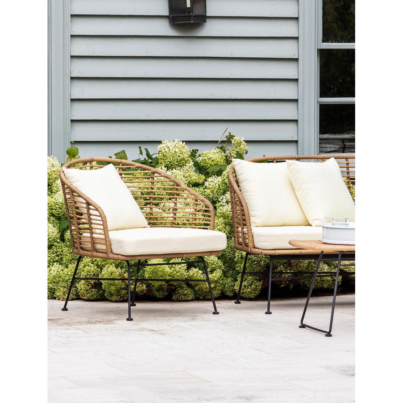 Pair of Hampstead Armchairs - PE Bamboo-Outdoor Chairs-Yester Home