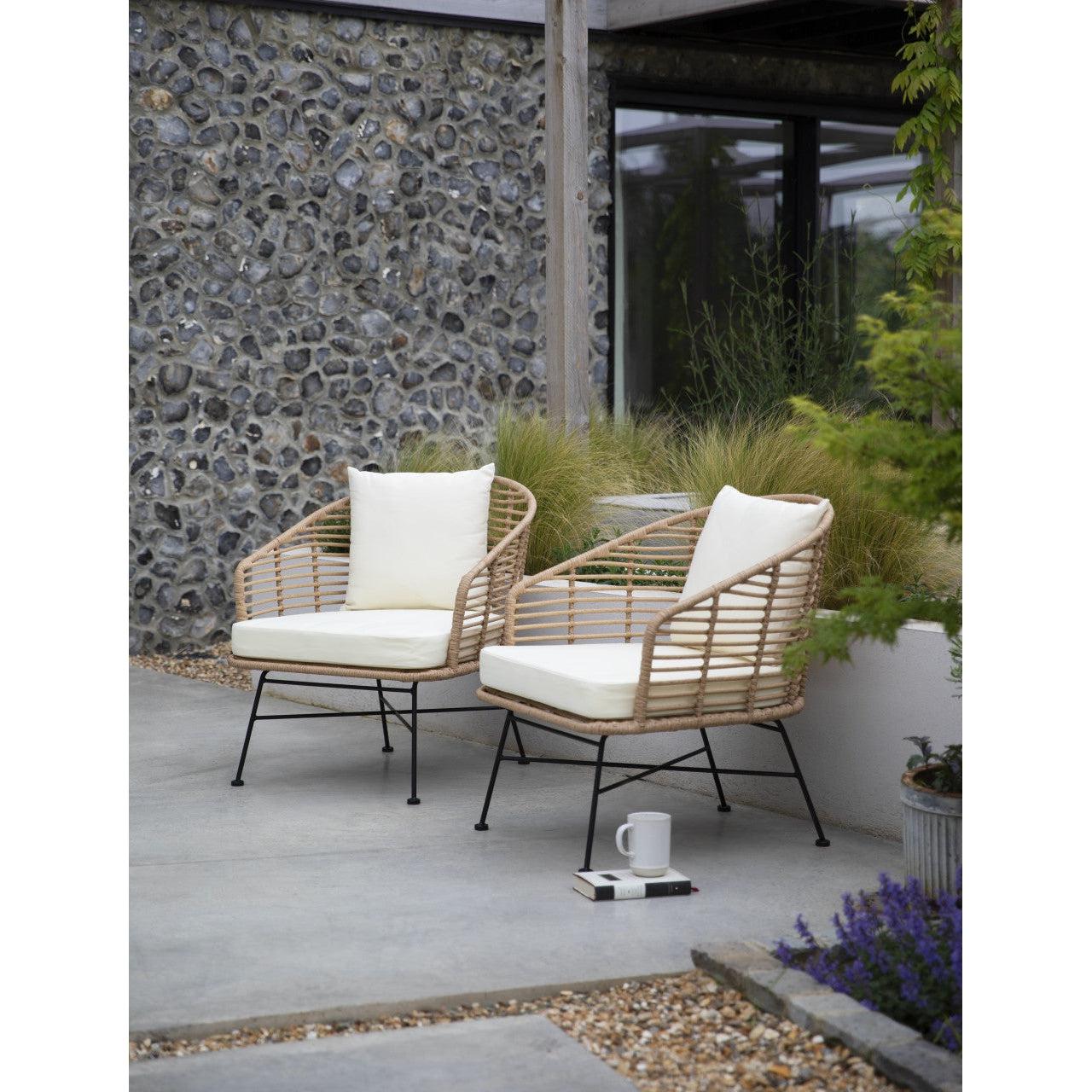 Pair of Hampstead Armchairs - PE Bamboo-Outdoor Chairs-Yester Home