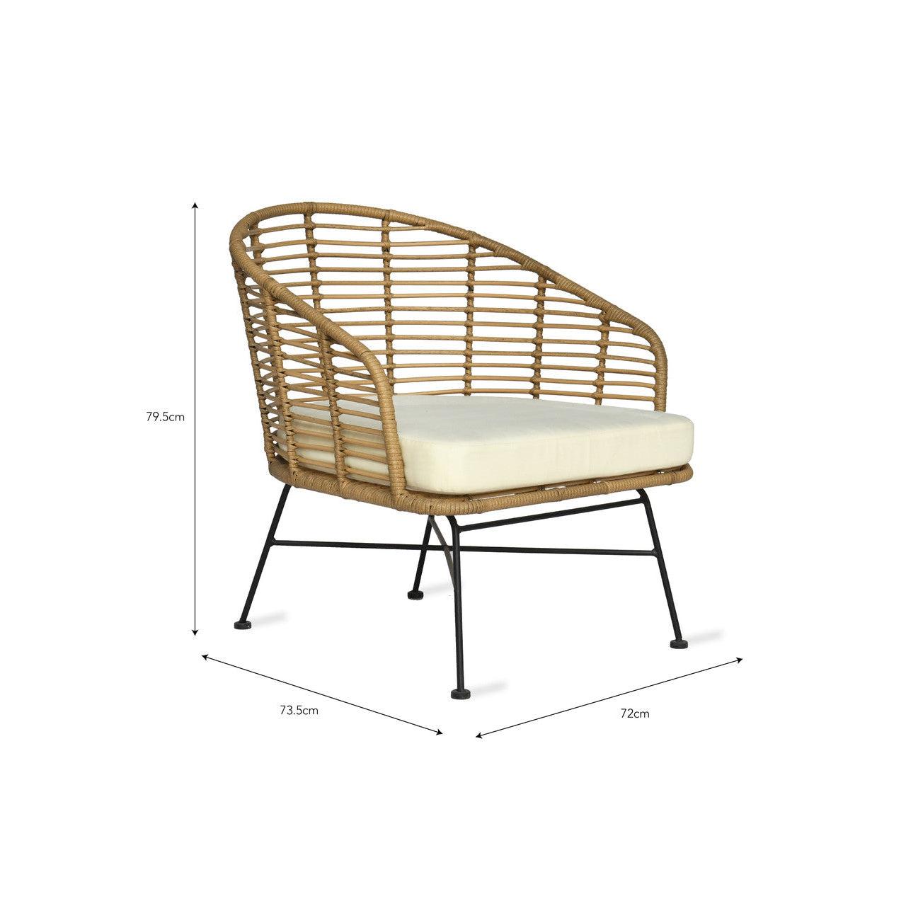 Pair of Hampstead Armchairs - PE Bamboo-Outdoor Chairs-Yester Home