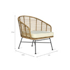 Pair of Hampstead Armchairs - PE Bamboo-Outdoor Chairs-Yester Home