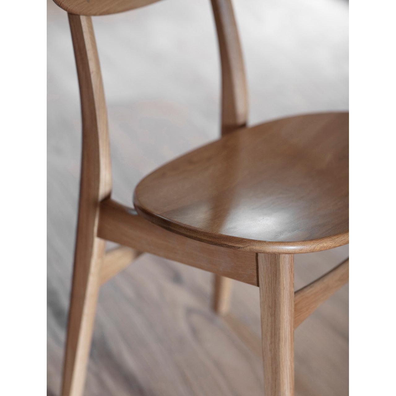 Pair of Longcot Dining Chairs - Oak-Indoor Furniture-Yester Home