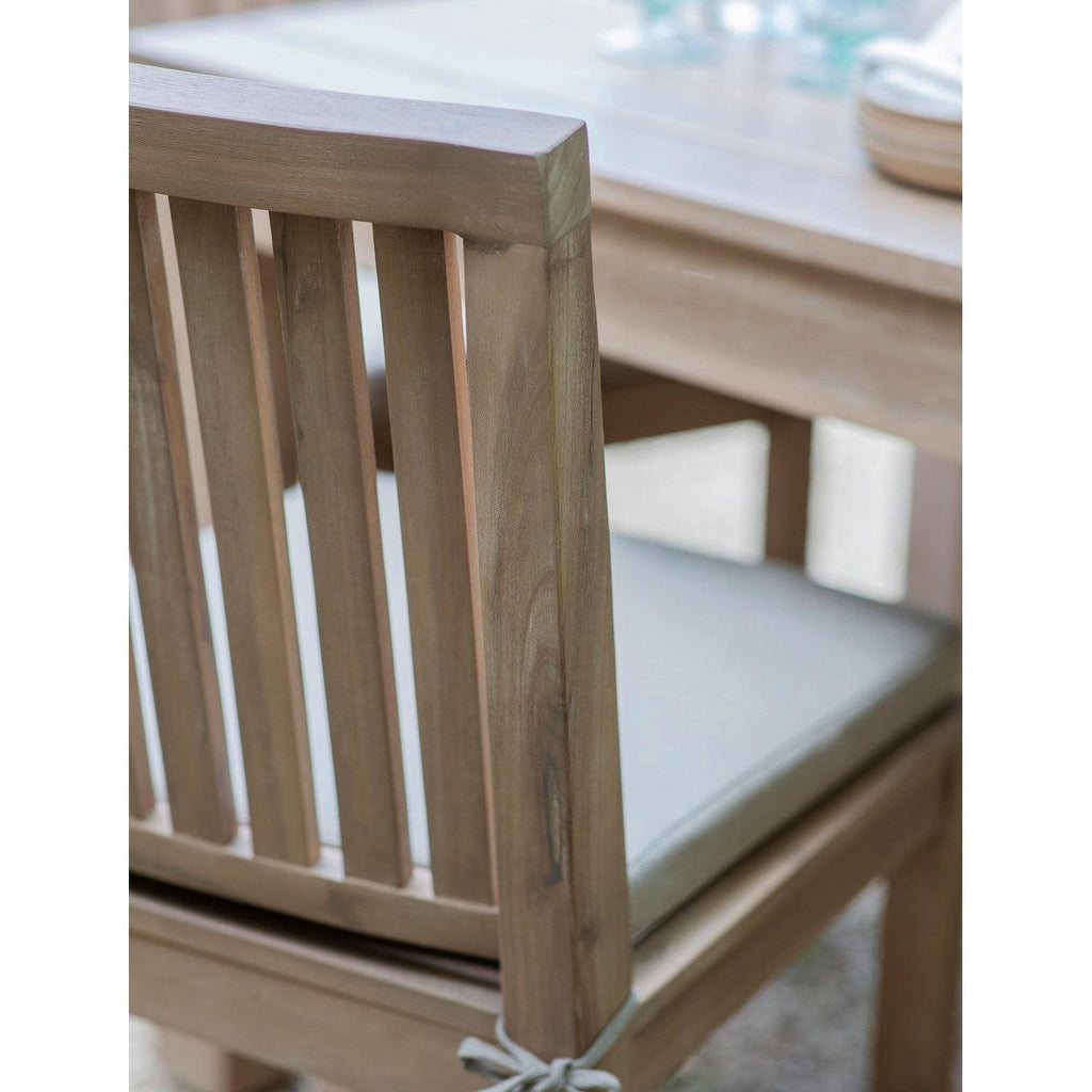 Pair of Porthallow Dining Chairs - Acacia-Outdoor Chairs-Yester Home